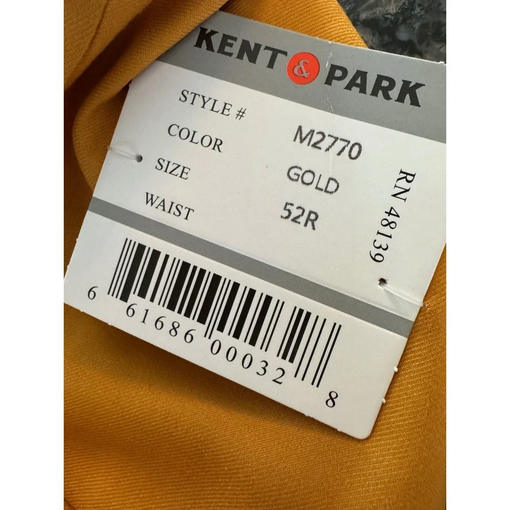 Kent & Park Mens 3 Piece Suit Gold M2770‎ Superior 150s Wool Touch 52R New